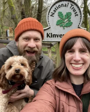 Lucy, Chris (and dog Maggie) on their nature-based away day